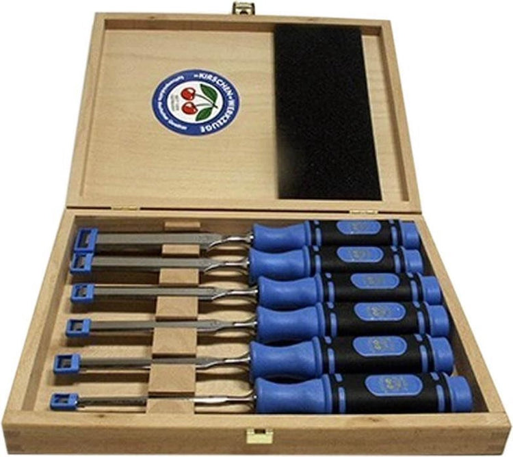 Kirschen 290.1108000 jeu de ciseaux – 6 pièces avec manche bi-matière dans une boîte en hêtre