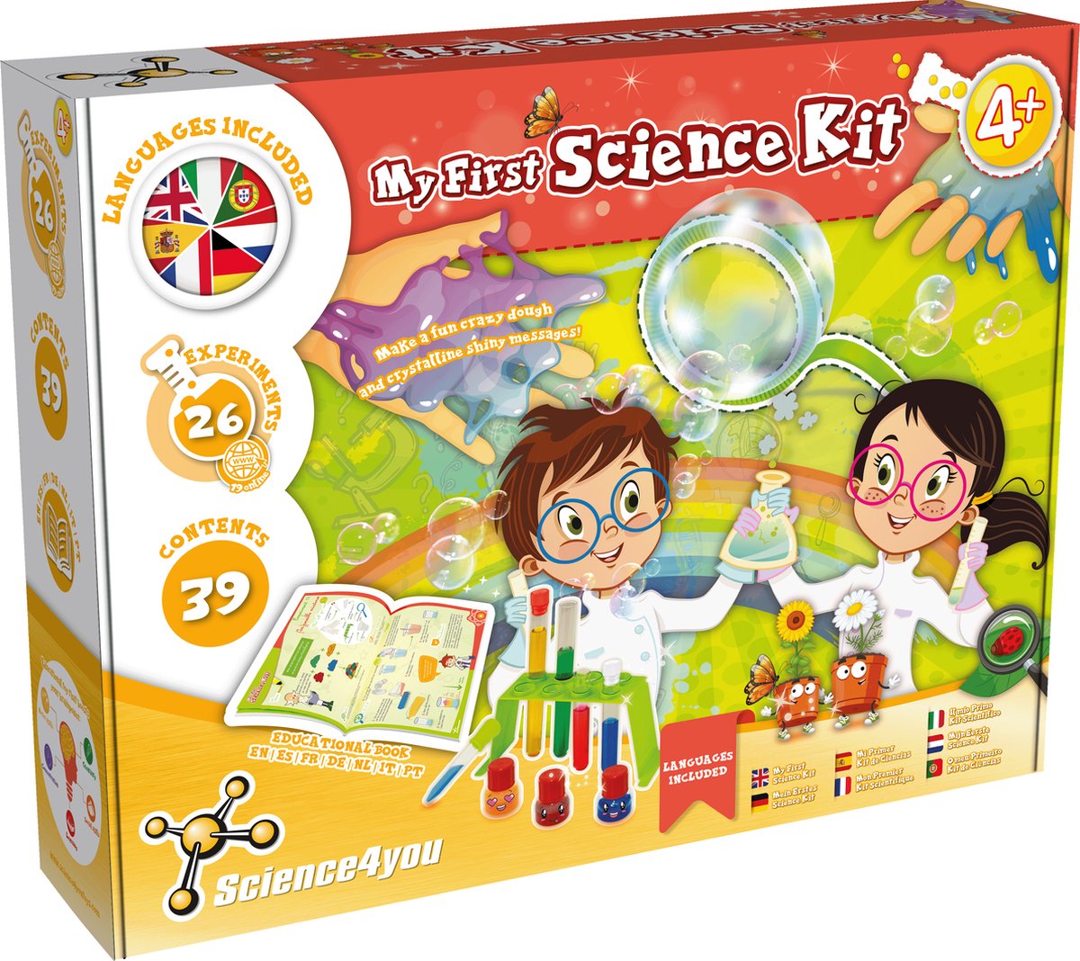 Science 4 you science4you mon premier kit scientifique - kit d'expérimentation - jeu scientifique - boîte d'expérimentation avec de nombreuses expériences de chimie - jouets de laboratoire - 4 ans et plus