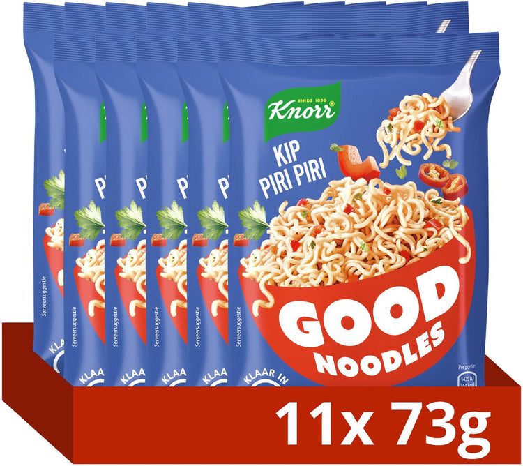 Knorr good noodles - poulet piri piri - sans colorants ni conservateurs artificiels - 11 x 73 g
