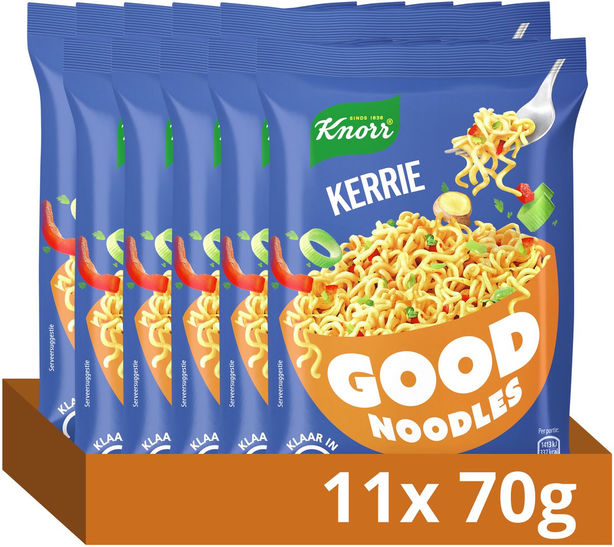 Knorr bonnes nouilles - curry - sans colorants artificiels ni conservateurs - 11 x 70 g