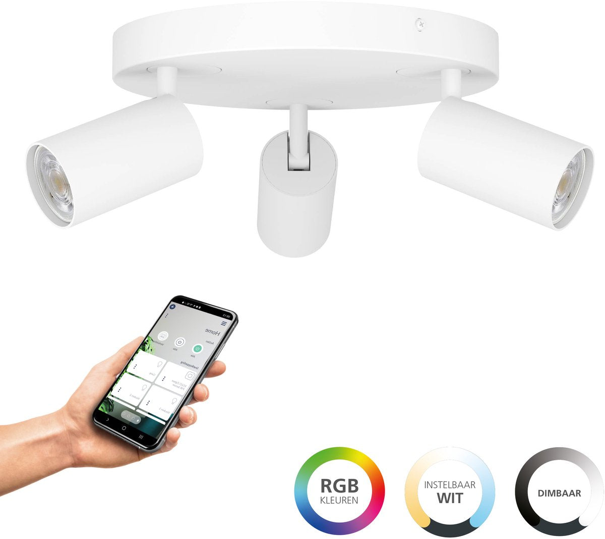 Eglo connect.z telimbela-z smart spot - gu10 - ø 25 cm - blanc - lumière blanche rgb réglable - dimmable - zigbee