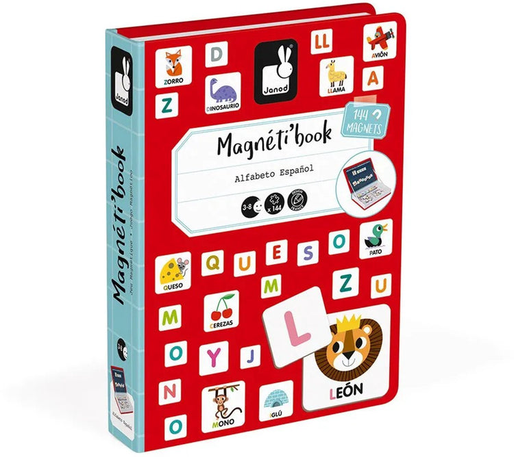 Janod - livre magnétique - alphabet espagnol - coffret de jeu livre magnétique