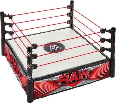 Mattel WWE Superstar Ring avec Main Event et étiquettes brutes – Tapis à ressorts et cordes élastiques Pro Tension