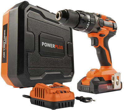 Vis et perceuse à percussion Powerplus powdp15211 - perceuse à percussion 20v - incl. batterie 20v 2,0ah et chargeur 2,0a