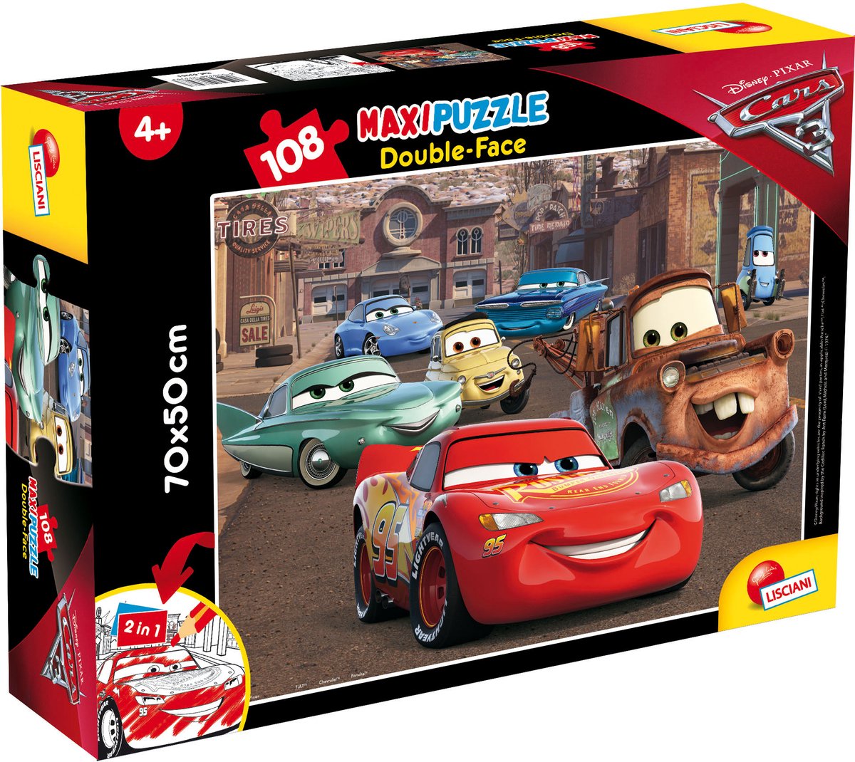 Lisciani Disney Puzzle Df Maxi Floor 108 Voitures 3 Racer