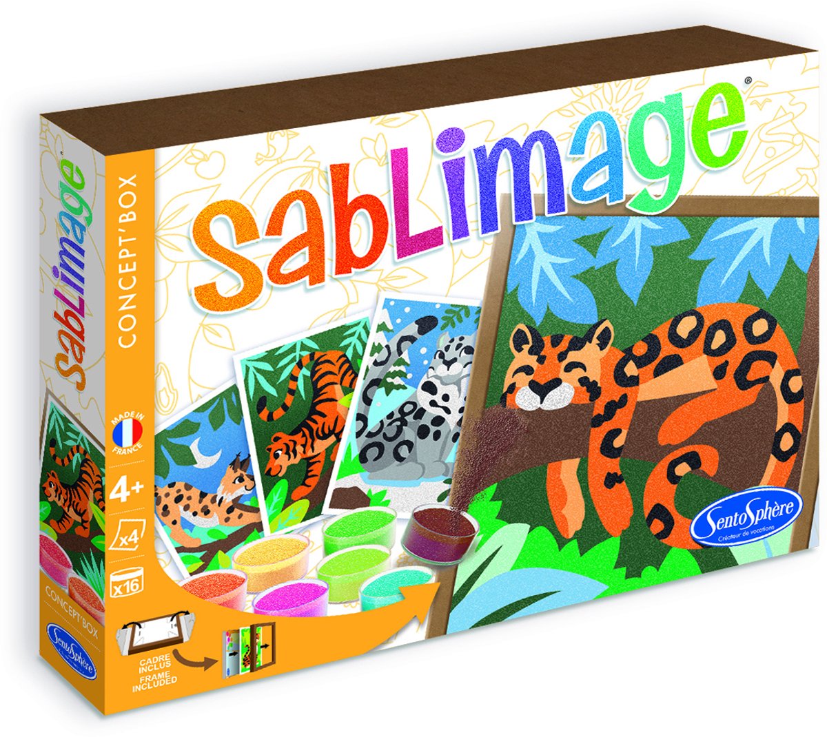 Sentosphère ensemble d'artisanat d'art en sable chats sauvages - boîte de jeu créative.