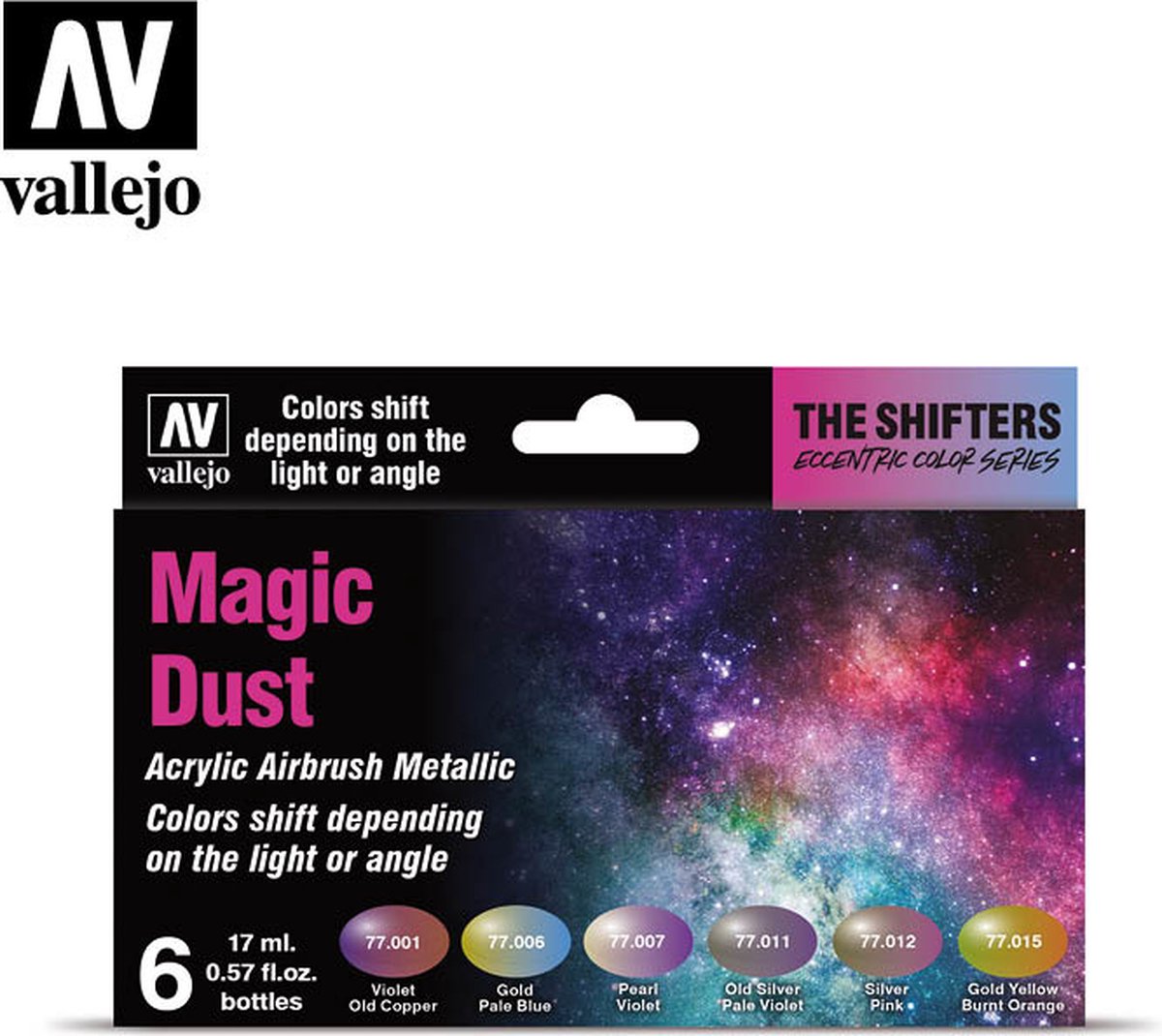 Vallejo val 77090 - les manettes de vitesse mettent la poussière magique - 6 x 17 ml (couleurs spéciales)