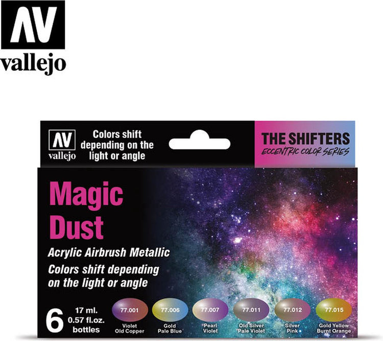 Vallejo val 77090 - les manettes de vitesse mettent la poussière magique - 6 x 17 ml (couleurs spéciales)