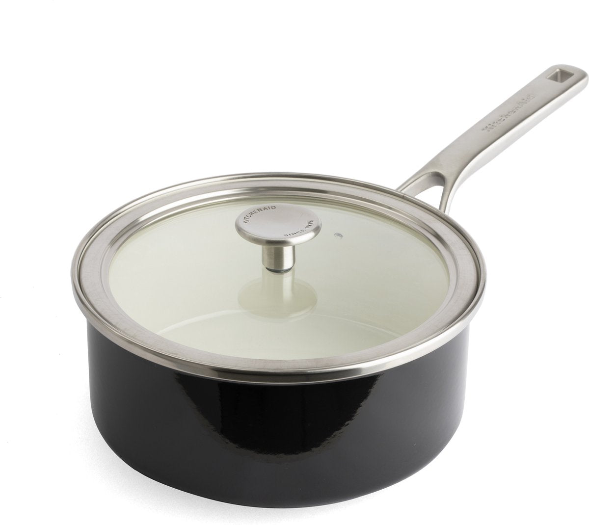 Kitchenaid casserole en acier émaillé 20cm 2,4l - noir onyx - induction - sans pfas