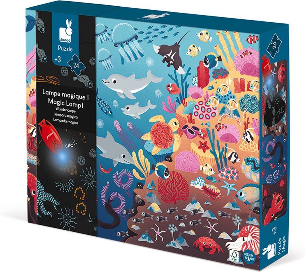 Janod - puzzle magique - l'océan - 24 pièces