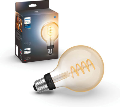 Lampe globe à filament Philips Hue G93 - lumière blanche chaude à froide - 1 pièce - E27