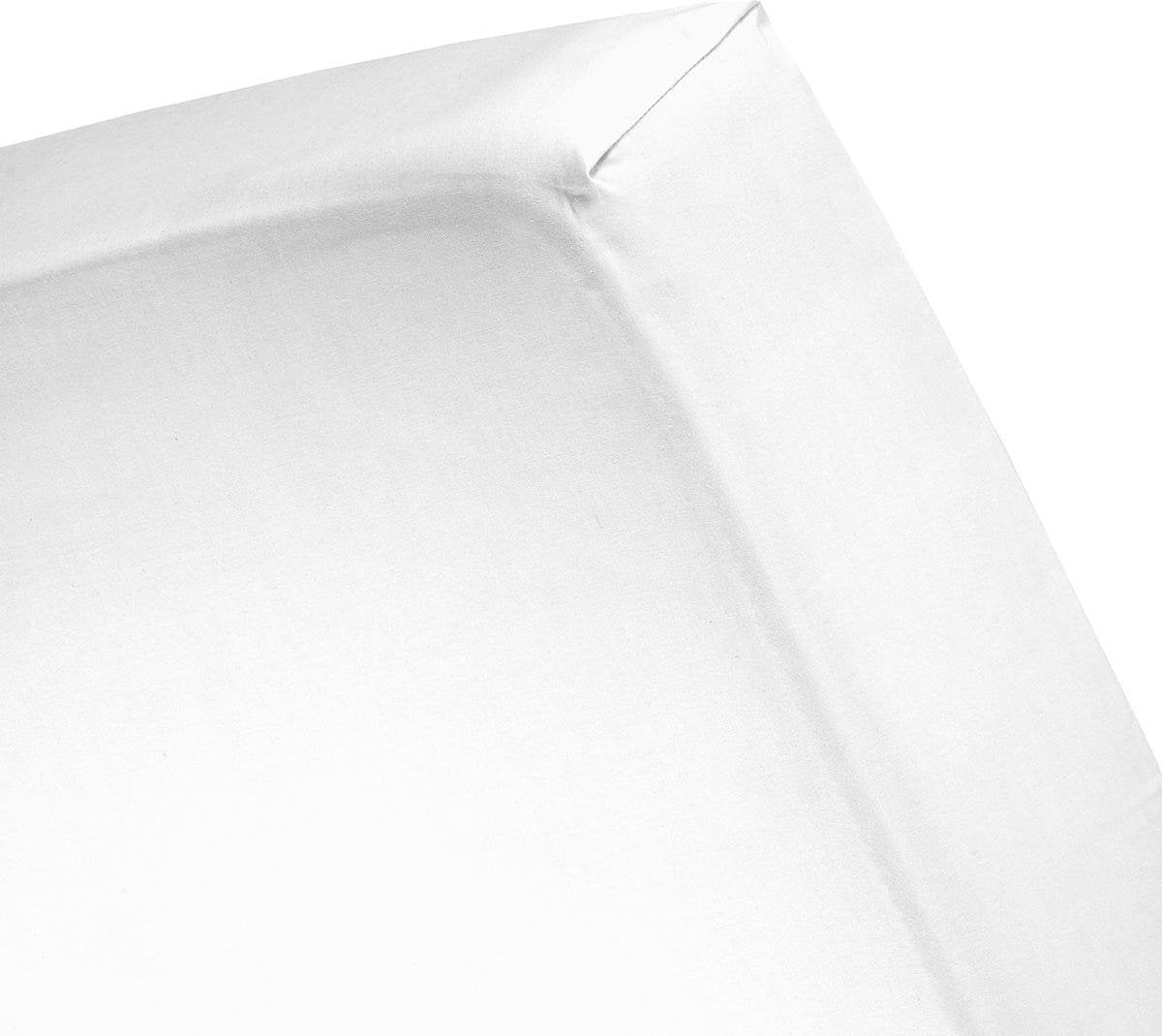 Drap-housse week-end Cendrillon - convient pour sommier tapissier - coton - 180x200 cm - hauteur de matelas jusqu'à 35 cm - blanc