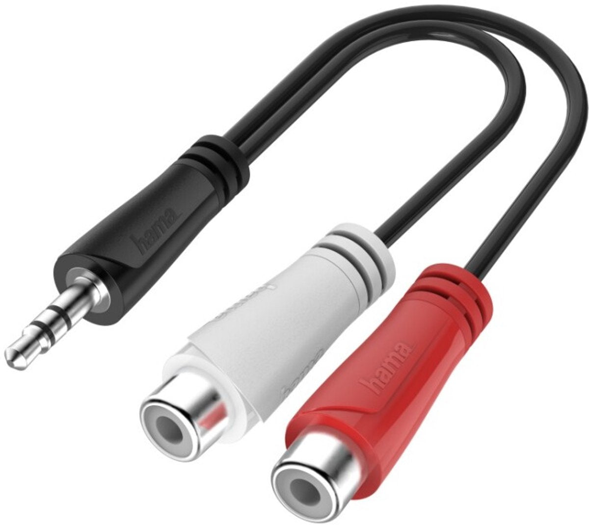 Hama 00200350 câble de connexion audio jack cinch [1x couplage cinch - 1x fiche jack mâle 3,5 mm] 0,15 m noir