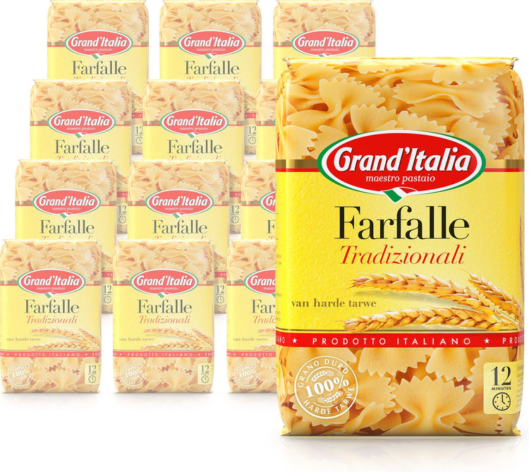 Grand'italia farfalle tradizionali - pâtes - 12 x 500g