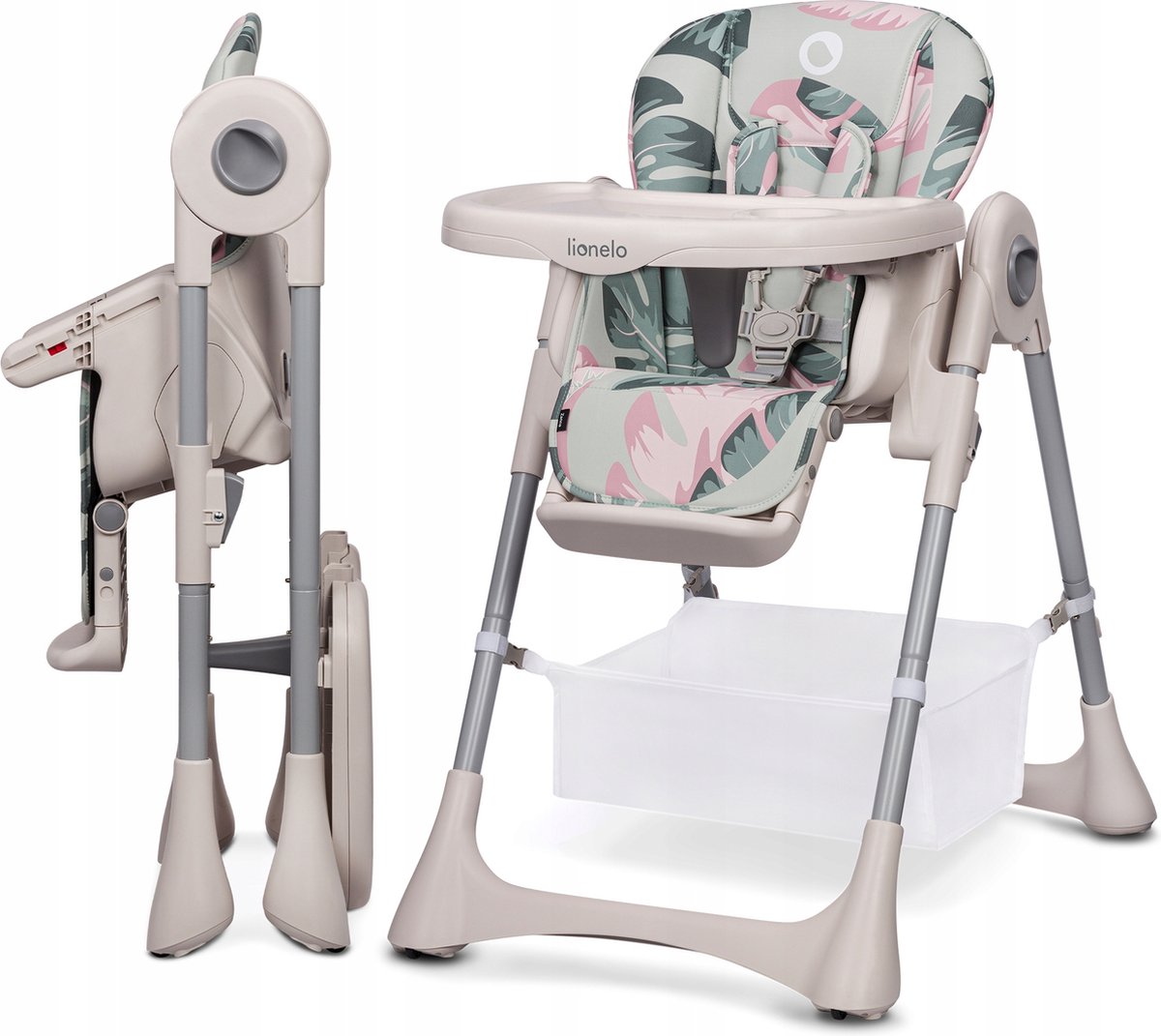 Lionelo zanna - chaise haute - réglable - stable, structure en acier - jusqu'à 3 ans