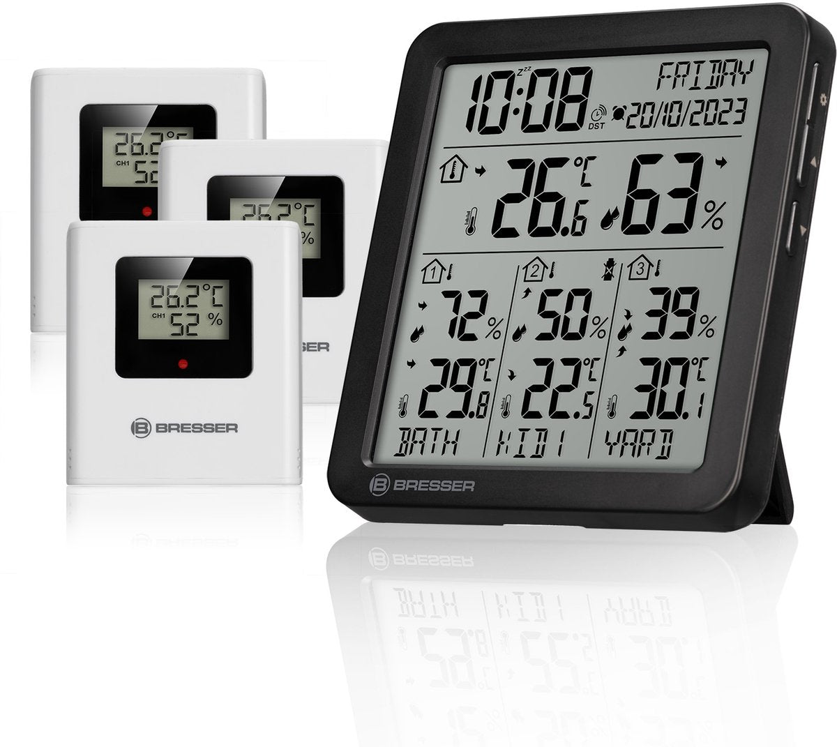Station météo Bresser - quadro invidio s - 3x thermo-hygromètre