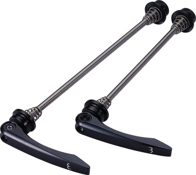 Bbb cycling set de blocage rapide lightblock - roue avant et arrière de vélo légère à dégagement rapide - titane - 100 mm 130 mm - bqr-11