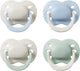 Sucette Tommee Tippee pour nouveau-nés - 0-2 mois - 4 pièces - Sucette orthodontique - Silicone 100% sans BPA - Nuages d'été et nouvelle aube