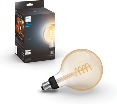 Lampe globe à filament Philips Hue G125 - lumière blanche chaude à froide - 1 pièce - E27