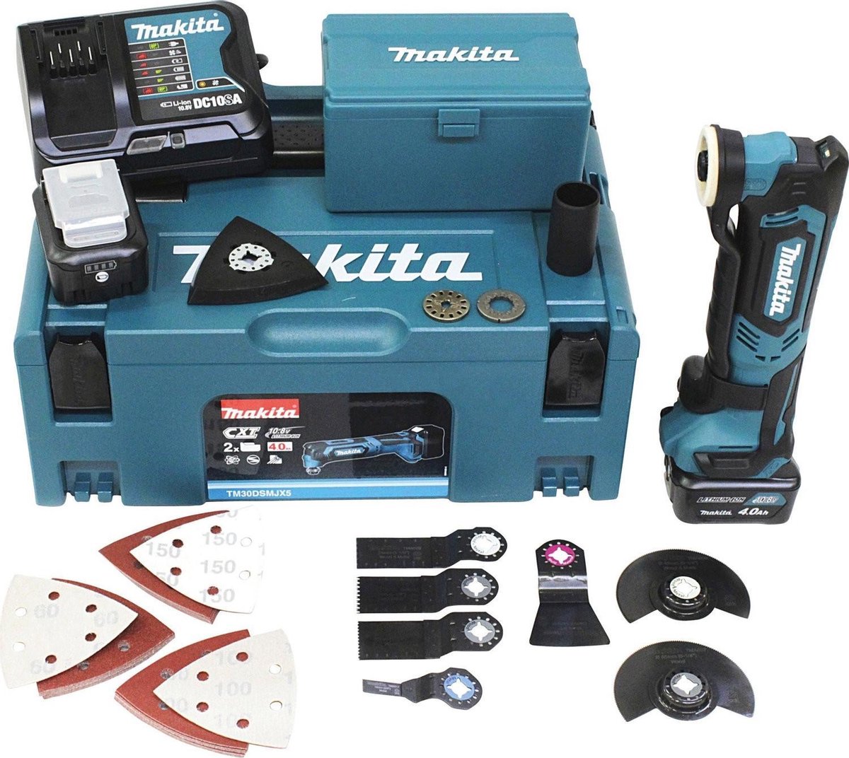 Ensemble multi-outils Makita - tm30dsmjx5 - Batterie Li-ion 10,8 V (batterie 2x 4,0 Ah) - avec jeu d'accessoires dans mbox