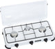 Réchaud de camping Campart ko-6383 - réchauds de camping 3 brûleurs - réchaud à gaz avec brûleur en acier inoxydable - blanc