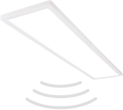 B.k.licht move - Plafonnier LED - Éclairage de salle de bain - IP44 - Plafonnier avec détecteur de mouvement - 98 x 20 x 3 cm - Blanc