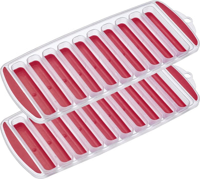 Westmark machine à glaçons stixx moule à glaçons pour fabriquer 10 petits bâtonnets de glaçons, idéal pour les bouteilles, rouge transparent, plastique, sans BPA, 2 pièces