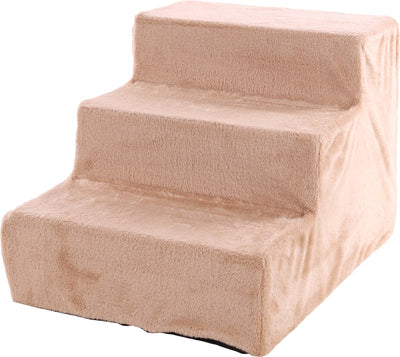 Escalier Flamingo pour chien marche facile beige – 45 cm l x 60 cm l x 40 cm h, design efficace et beau, solide et durable, fermeture éclair amovible et lavable à 30°c