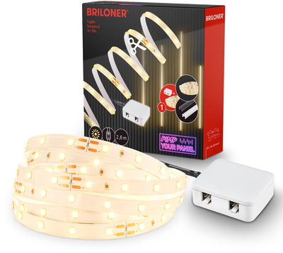 Briloner Pimp Your Panel - Kit de démarrage pour bande LED 2,6 m - 8018147 - Kit de base WW - Pimp Your Panel - Driver - Câble interrupteur - Autocollant - 262,5 x 1 cm
