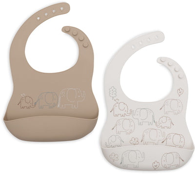 Bavoirs en silicone Jollein - 1 pièce - 31 cm - contes d'éléphants