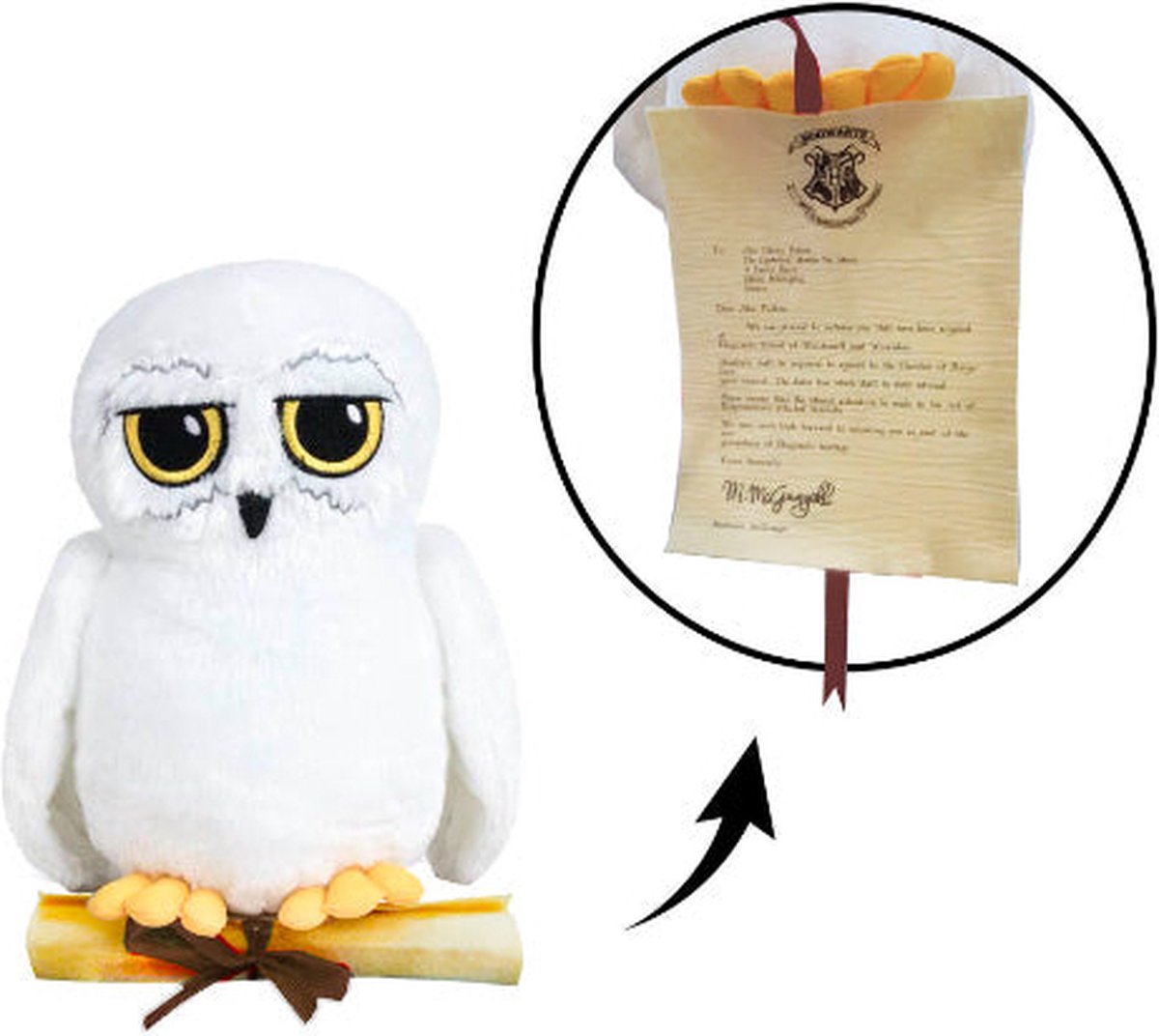 Harry Potter - peluche - Hedwige la chouette avec lettre - play by play - t300 - 25 cm