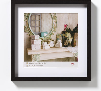 Walther Stockholm - Cadre en bois MDF 3D - format photo 40x40 cm - noir