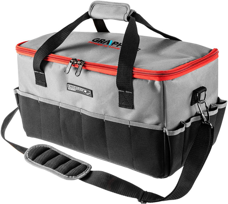 Grupa topex graphite energy+ - sac à outils - grand - 24l - 14 poches extérieures et 7 poches intérieures