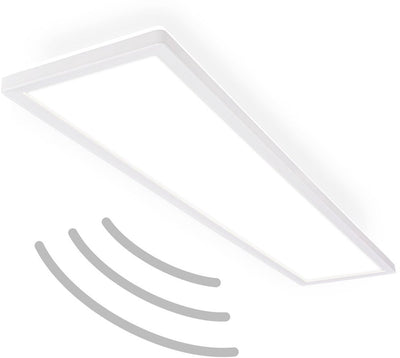 B.k.licht move - Plafonnier LED - Éclairage de salle de bain - IP44 - Plafonnier avec détecteur de mouvement - 98 x 20 x 3 cm - Blanc