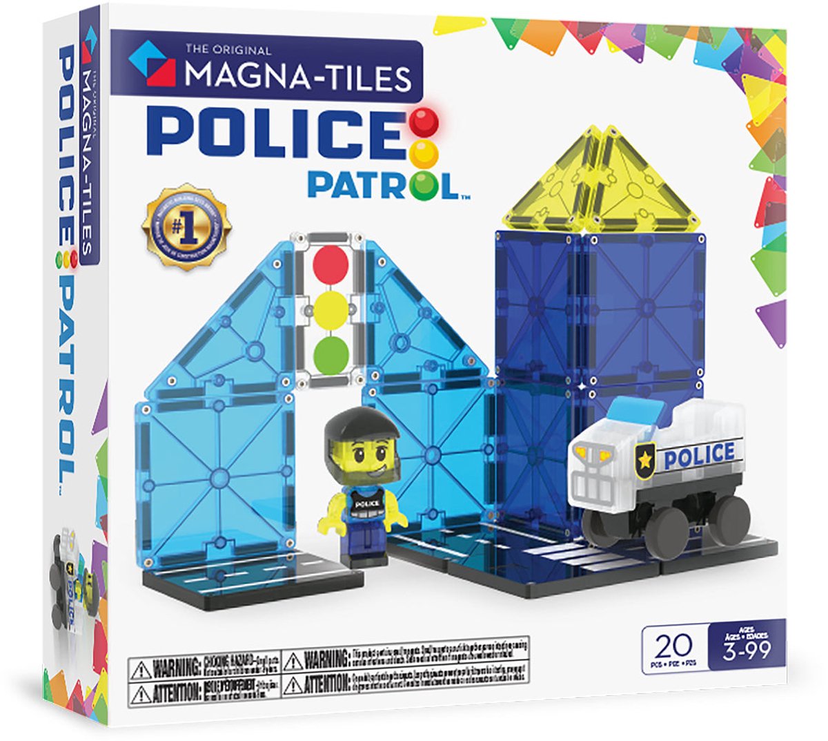 Tuiles Magna | ensemble de 20 pièces de patrouille de police