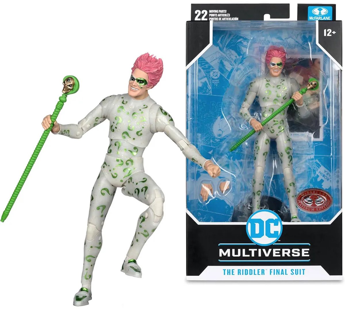 Mcfarlane Toys Batman Forever DC Multiverse Action Figure Riddler (Costume Final) (édition Platine Rouge) Figurine Action 18 cm