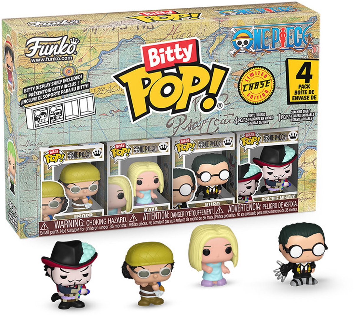 Funko one piece usopp (bitty pop !) figurines en vinyle (lot de 4) pop unisexe ! - neutre - standard