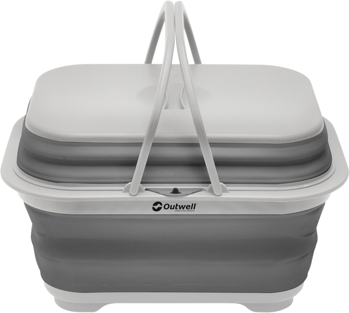 Outwell base de lavage repliable avec couvercle à poignée évier avec couvercle pliable silicone gris