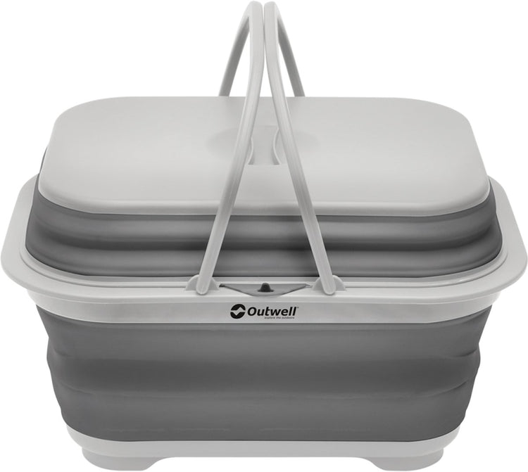 Outwell base de lavage repliable avec couvercle à poignée évier avec couvercle pliable silicone gris