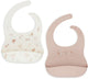 Jollein bavoir bébé en silicone - jolis oiseaux - paquet de 2