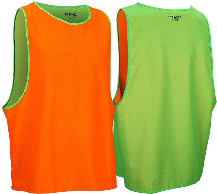 Avento gilet d'entraînement double face - senior - vert fluo orange fluo