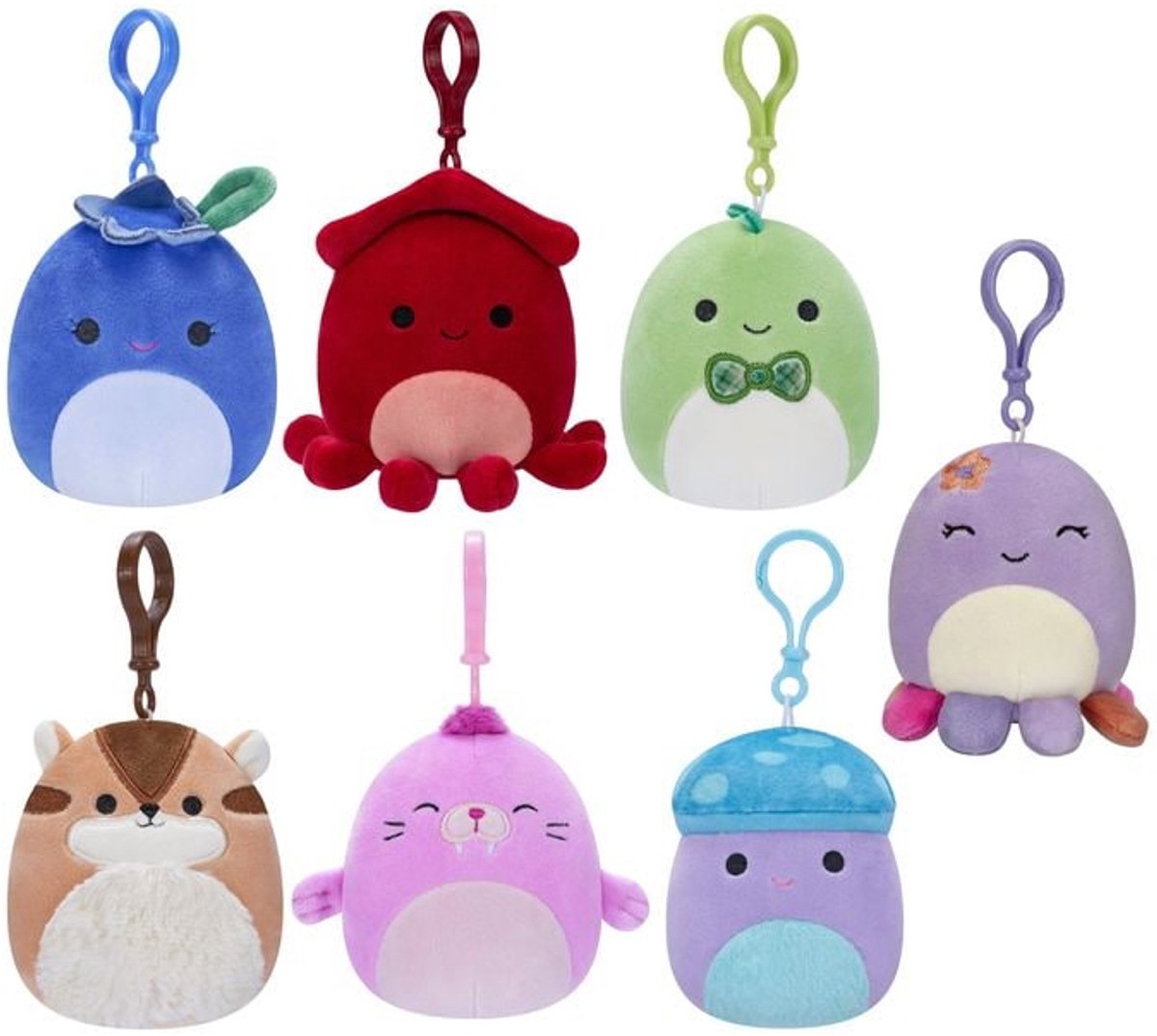 Clip de squishmallows sur des assorti en peluche 9 cm
