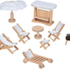 Meubles de marionnettes en bois goki meubles de jardin, 9dlg.