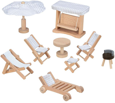 Meubles de marionnettes en bois goki meubles de jardin, 9dlg.