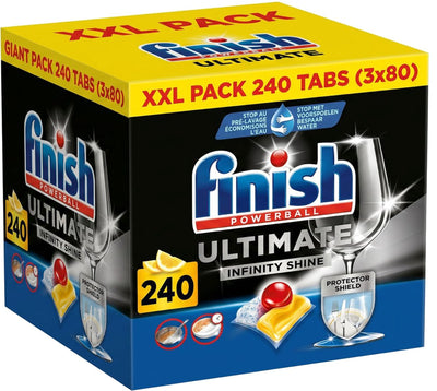 Tablettes pour lave-vaisselle Finish Ultimate Infinity Shine Citron - 3 x 80 = 240 capsules - Pack économique