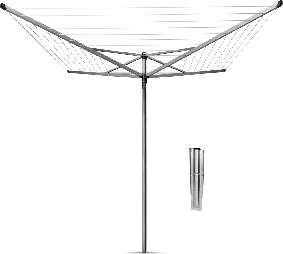 Sèche-linge Brabantia top spinner - 40 m - avec ancrage au sol en métal - gris métallisé