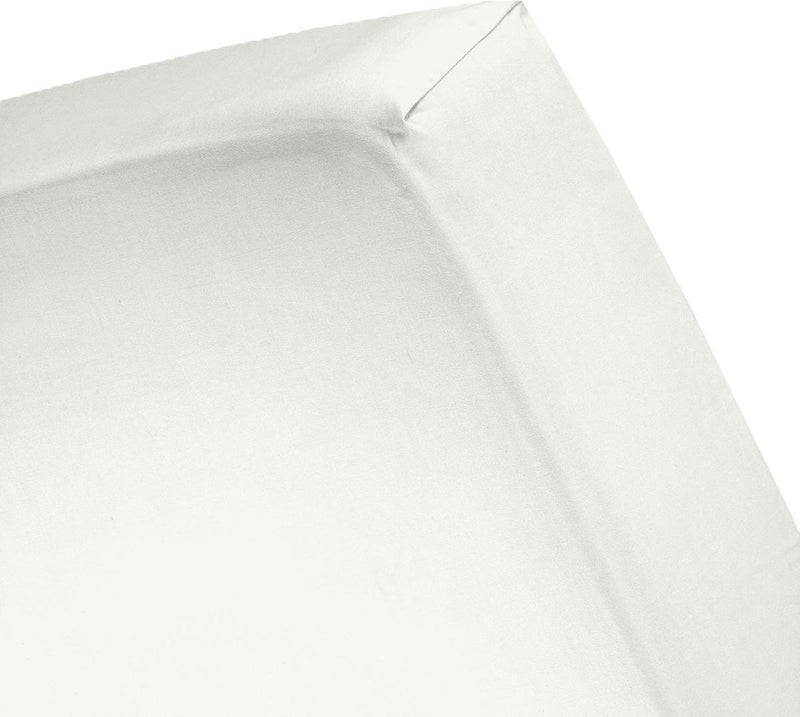 Drap-housse week-end Cendrillon - convient pour sommier tapissier - coton - 180x200 cm - hauteur de matelas jusqu'à 35 cm - ivoire