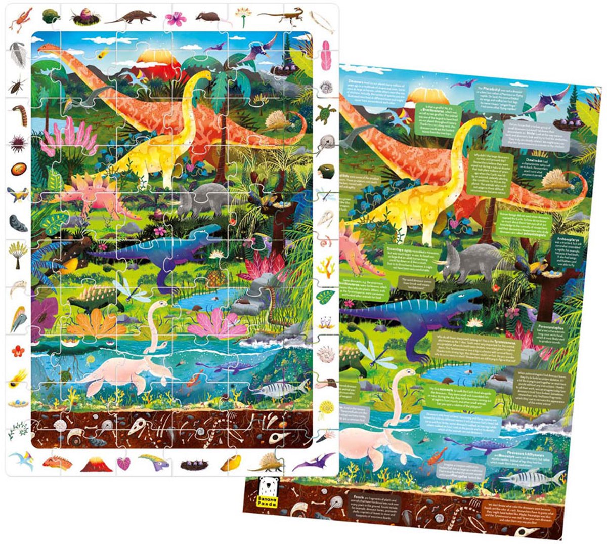 Banana Panda - Rechercher et regarder les dinosaures de puzzle - 60e.