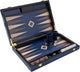Backgammon Longfield 15 bleu, triangle en érable noyer -