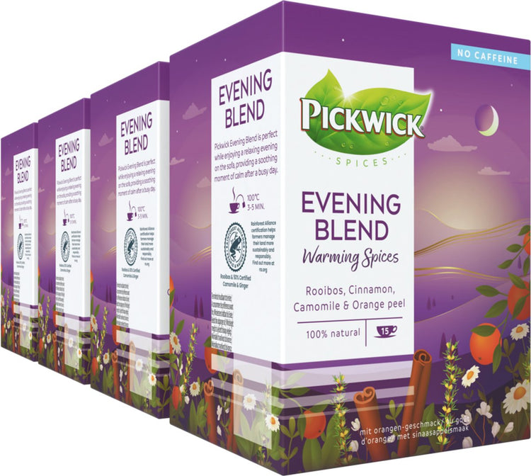 Mélange de soirée Pickwick épices réchauffantes thé rooibos - 4 x 15 pièces